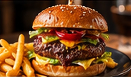 Clubhaus-Burger mit Cheddar und Pommes