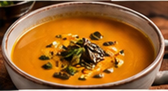 Saisonale Suppe bei Lerches Berghütte